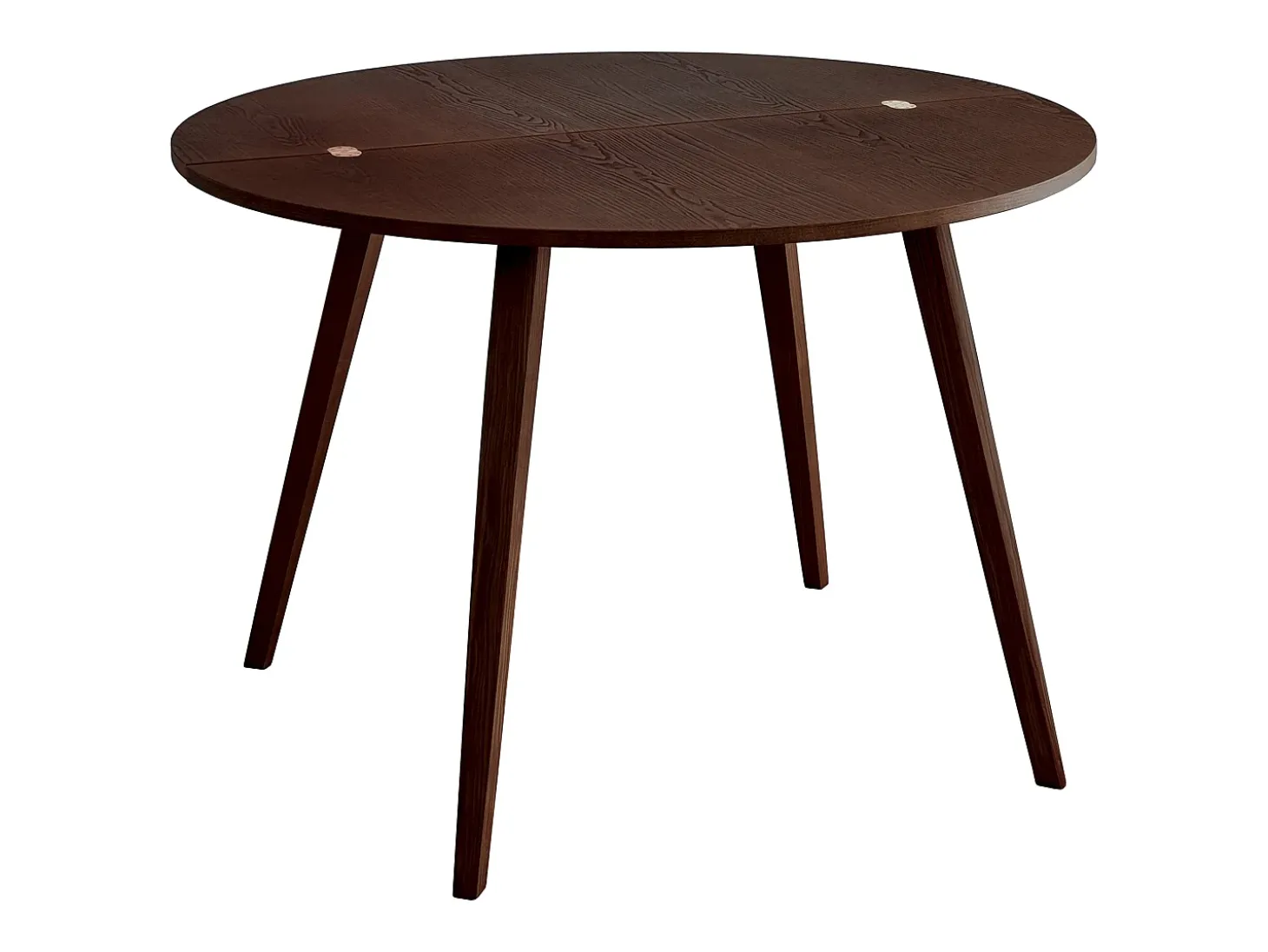 Mesa de comedor semicircular extensible 110 cm Mawi Nogal