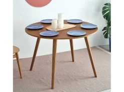 Mesa de comedor semicircular extensible 120 cm Mawi Fresno