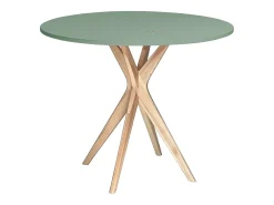 Mesa de comedor semicircular extensible 90 cm Jubi Verde Salvia
