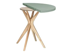 Mesa de comedor semicircular extensible 90 cm Jubi Verde Salvia