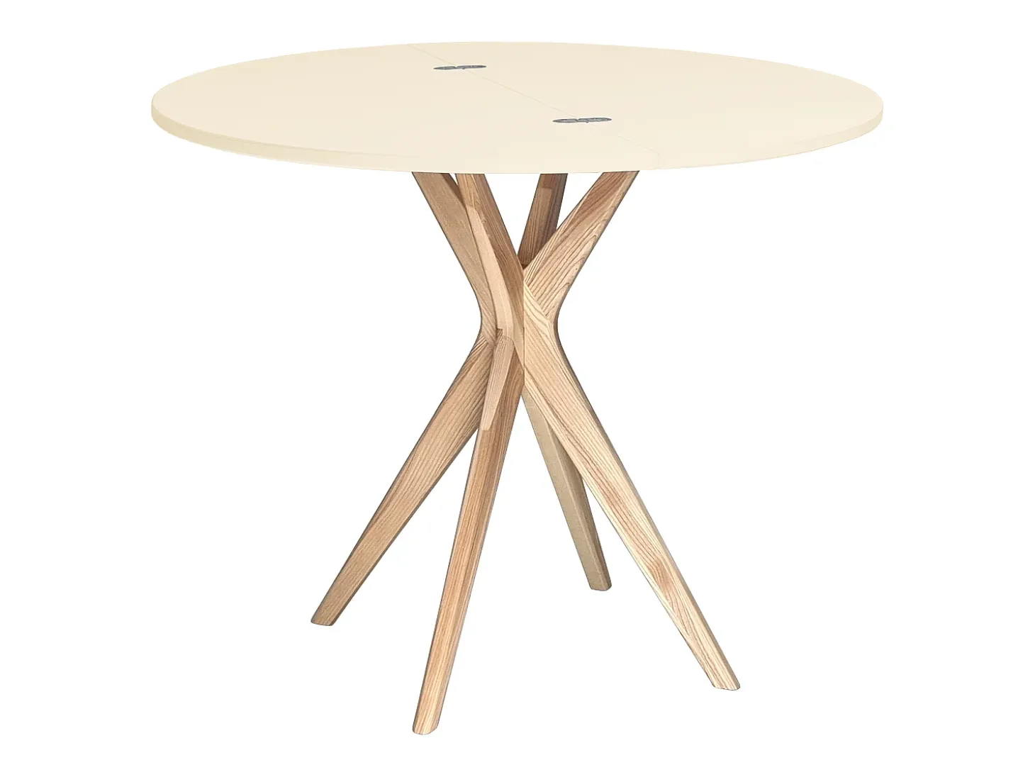 Mesa de comedor semicircular extensible 100 cm Jubi Blanco Tiza