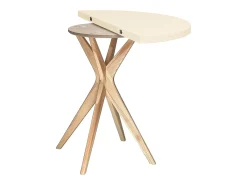 Mesa de comedor semicircular extensible 100 cm Jubi Blanco Tiza
