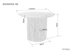 Mesa de comedor Socrat (o120x76)/Marrón