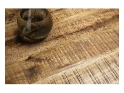 Mesa de comedor SOLARA 180 cm Tablero en madera maciza de mango y metal negro