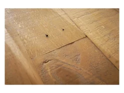 Mesa de comedor SOLARA - Madera de pino reciclado y metal negro - 200 cm - Tablero grueso de 60 mm - Estilo industrial