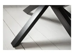 Mesa de comedor SOLARA – Rectangular 180 cm – Madera maciza Sheesham y metal – Estilo industrial