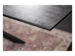 Mesa de comedor STELIX – Extensible de 180 a 260 cm – Estructura de metal y superficie de vidrio templado y cerámica