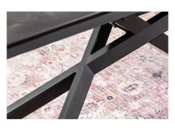 Mesa de comedor STELIX – Extensible de 180 a 260 cm – Estructura de metal y superficie de vidrio templado y cerámica