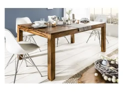 Mesa de comedor TAVINA 160–240 cm – Mesa extensible de madera maciza de Sheesham barnizada