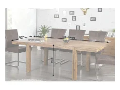 Mesa de comedor TAVINA 120–200 cm – Mesa extensible de madera maciza de Sheesham barnizada