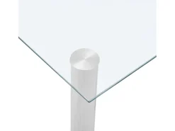 Mesa de comedor vidrio templado transparente 120x60x75 cm
