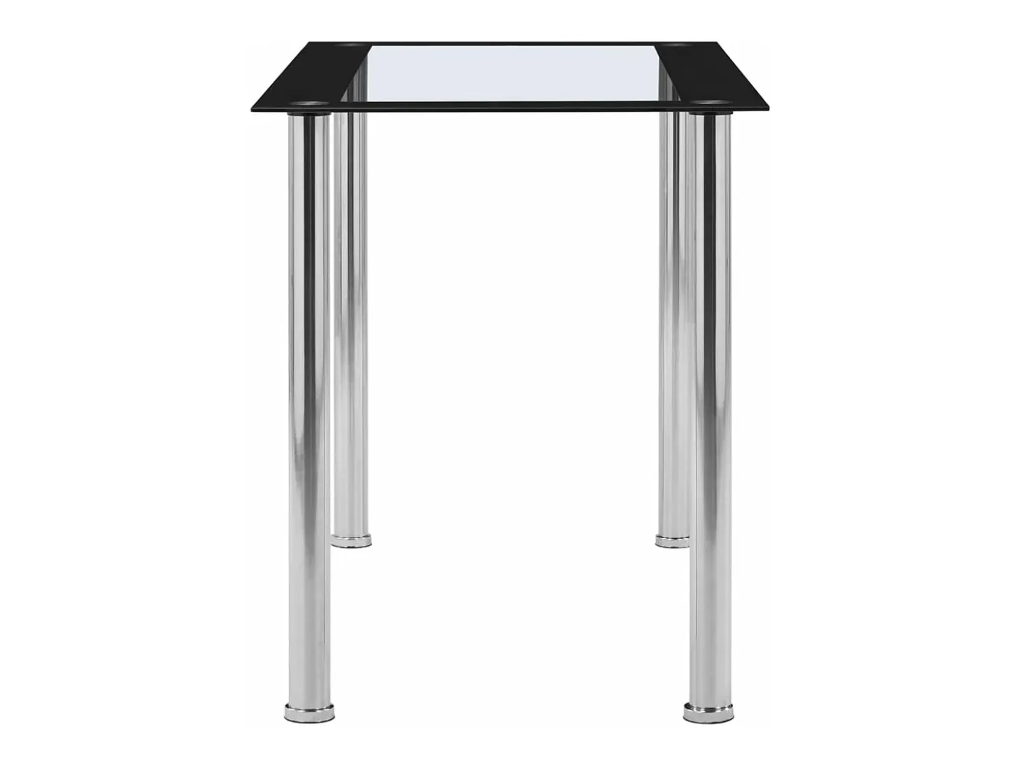 Mesa de comedor vidrio templado negro transparente 120x60x75 cm