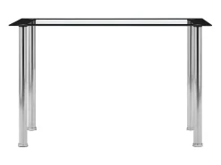 Mesa de comedor vidrio templado negro transparente 120x60x75 cm