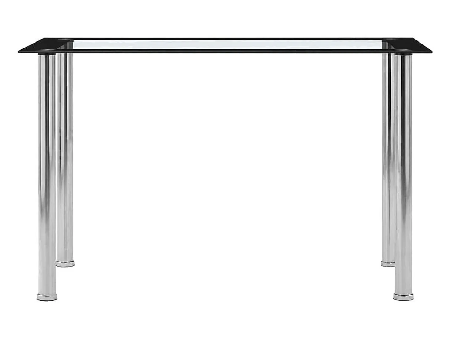 Mesa de comedor vidrio templado negro transparente 120x60x75 cm