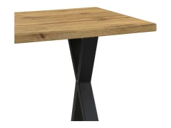 Mesa de comedor 140x80cm con patas de metal - Tablero imitación madera - Natural claro y negro