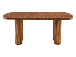 Mesa de comedor 180x90cm para 4 a 6 personas en color madera - Tapa texturizada oscura