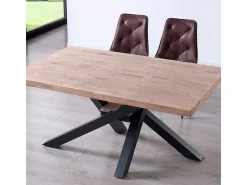 Mesa de comedor Xena patas cruzadas tapa regular roble Honey/negro 76x160x100 cm Adec