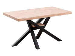 Mesa de comedor Xena patas cruzadas forma rectangular roble Nordish/negro 76x140x80 cm Adec