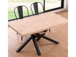 Mesa de comedor Xena patas cruzadas forma rectangular roble Nordish/negro 76x140x80 cm Adec