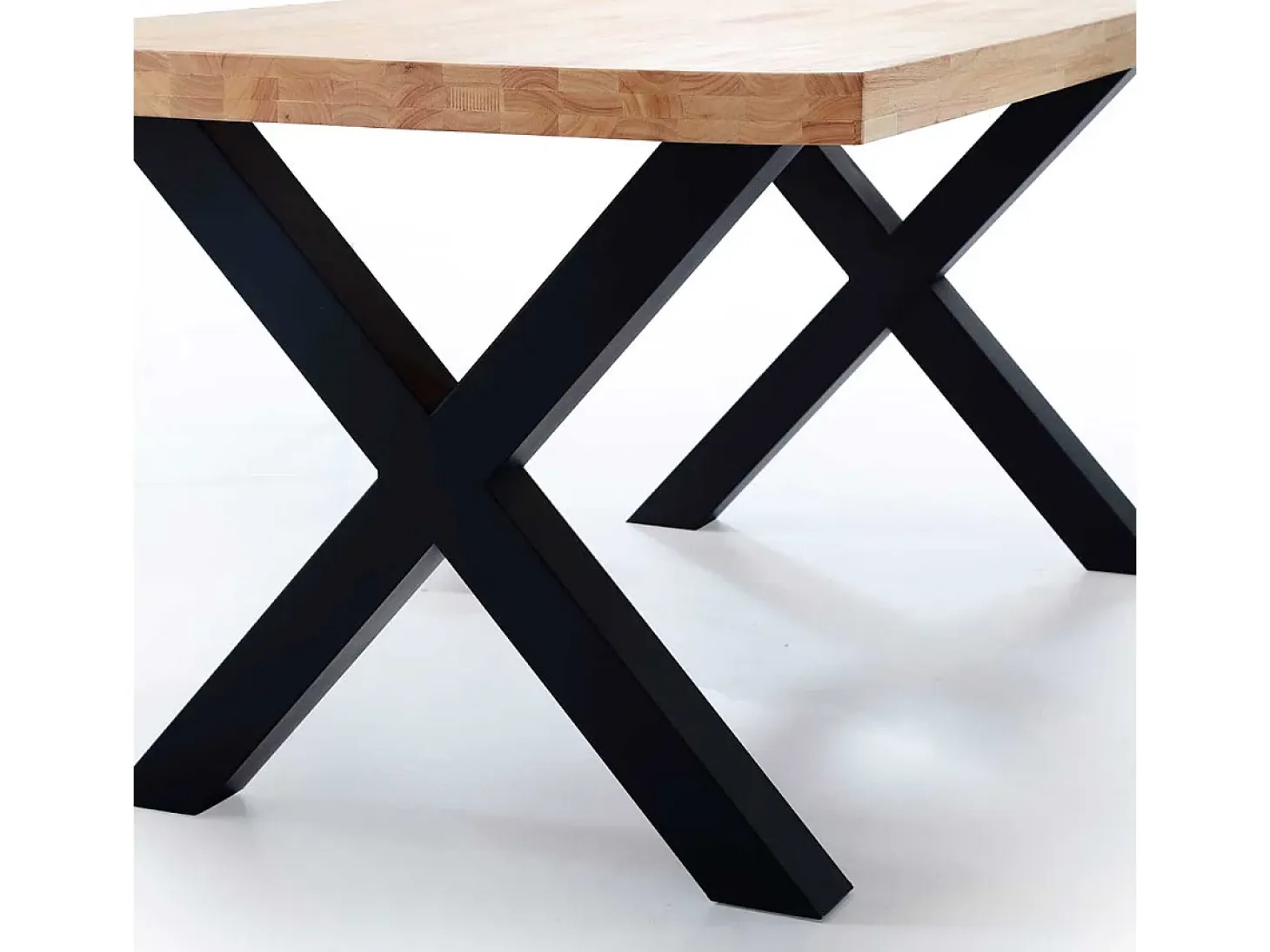 Mesa de comedor X-Loft rectangular diseño nórdico roble Nordish/negro 76x160x90 cm Adec