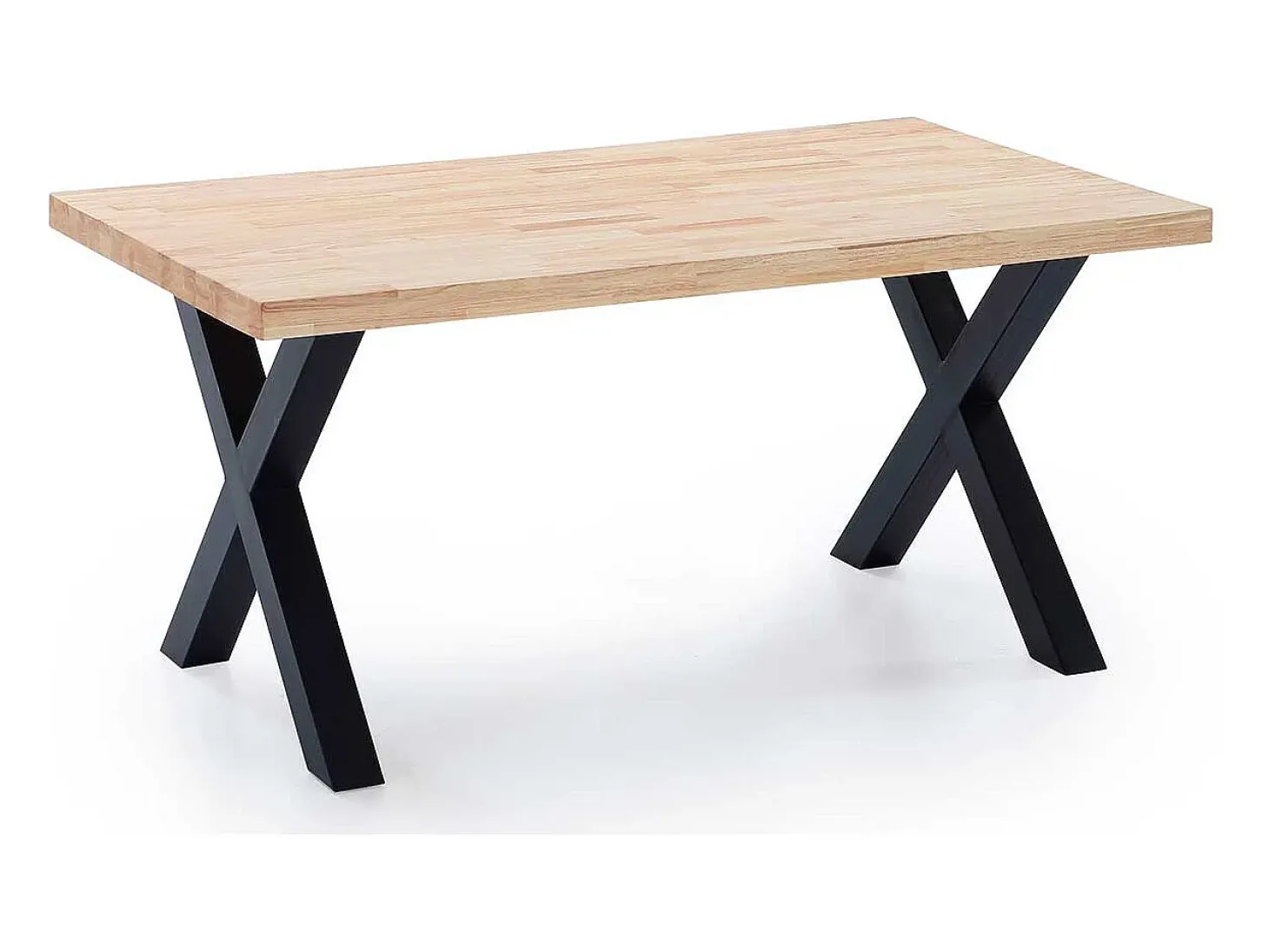Mesa de comedor X-Loft rectangular diseño nórdico roble Nordish/negro 76x160x90 cm Adec