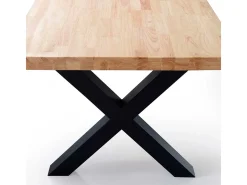 Mesa de comedor X-Loft rectangular diseño nórdico roble Nordish/negro 76x160x90 cm Adec