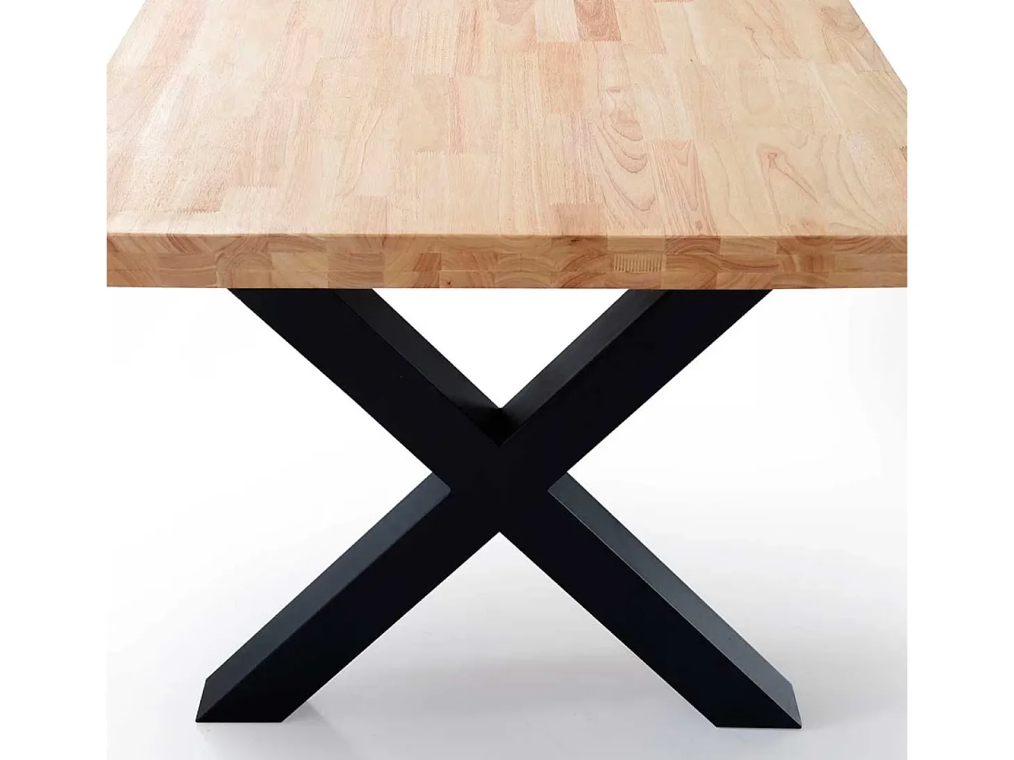 Mesa de comedor X-Loft rectangular diseño nórdico roble Nordish/negro 76x160x90 cm Adec