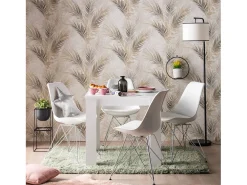 Mesa de comedor 80x80x75 cm blanca moderna