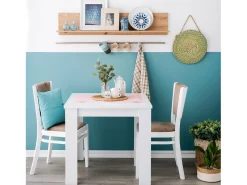Mesa de comedor 80x80x75 cm blanca moderna