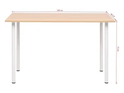 Mesa de comedor 120x60x73 cm color roble y blanco