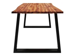Mesa de comedor 180x90x75 cm madera maciza de acacia con canto vivo
