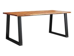 Mesa de comedor 180x90x75 cm madera maciza de acacia con canto vivo