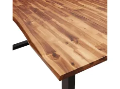 Mesa de comedor 180x90x75 cm madera maciza de acacia con canto vivo
