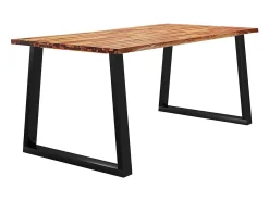 Mesa de comedor 180x90x75 cm madera maciza de acacia con canto vivo