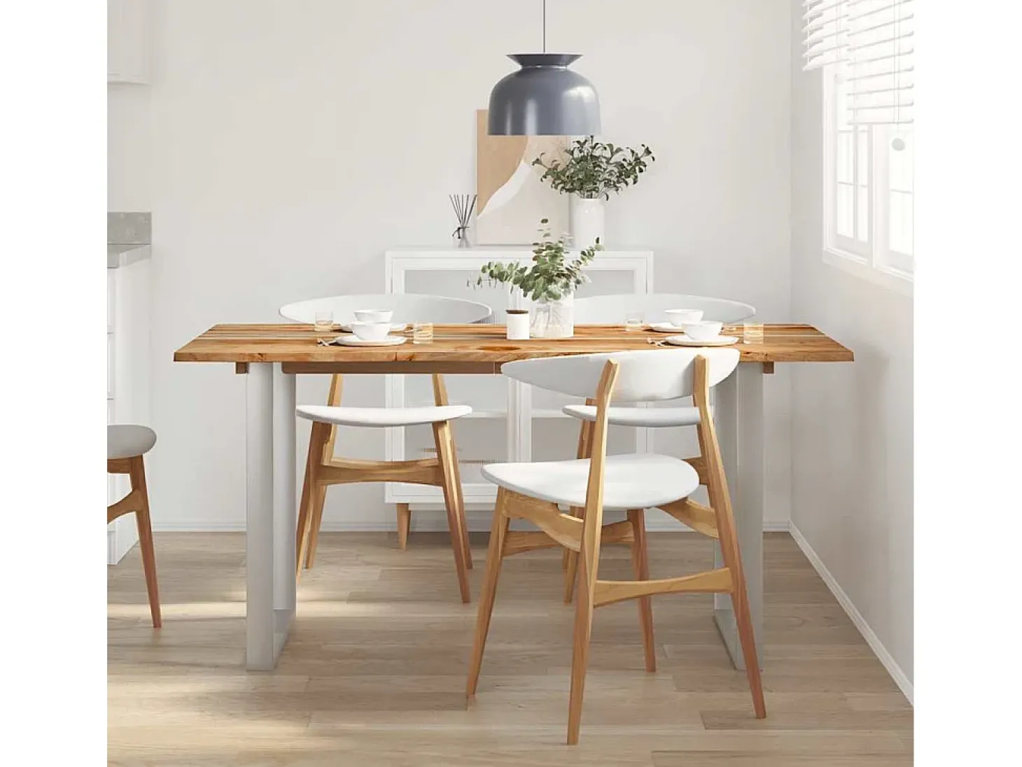 Mesa de comedor 154x80x76 cm Madera maciza de acacia