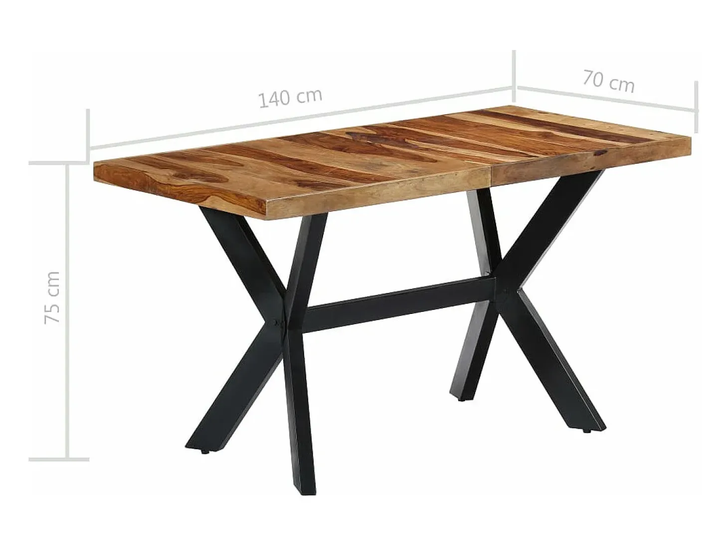 Mesa de comedor 140x70x75 cm madera maciza de sheesham