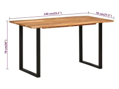 Mesa de comedor 140x70x76 cm Madera maciza de acacia