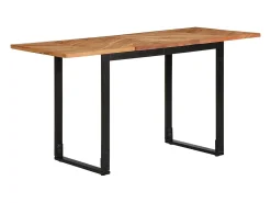 Mesa de comedor 140x70x75 cm madera maciza de acacia