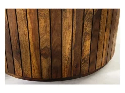 Mesa de comedor YONA redonda 140 cm – Mesa rústica de madera maciza de sheesham