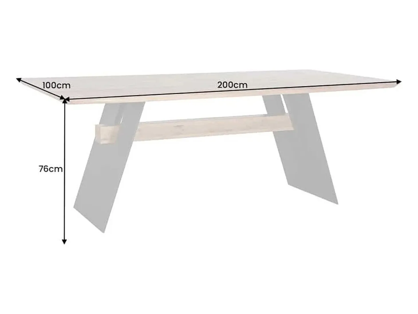 Mesa de comedor ZENTOR 200 cm – Tablero de roble salvaje y patas de metal negro – Estilo industrial de alta gama