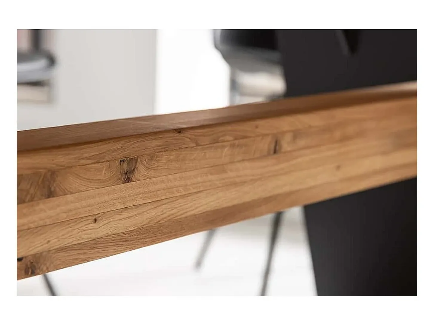 Mesa de comedor ZENTOR 200 cm – Tablero de roble salvaje y patas de metal negro – Estilo industrial de alta gama