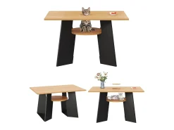 Mesa de comedor/cocina - con espacio para mascotas y estantes - 6 plazas (130×85×75 cm)