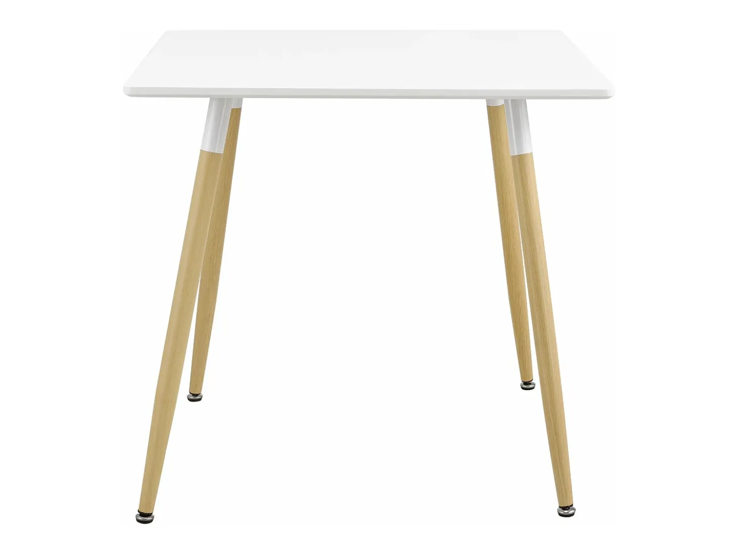 Mesa de comedor/cocina/oficina cuadrada de MDF 80 x 80 cm blanco mate y haya 03_0004123
