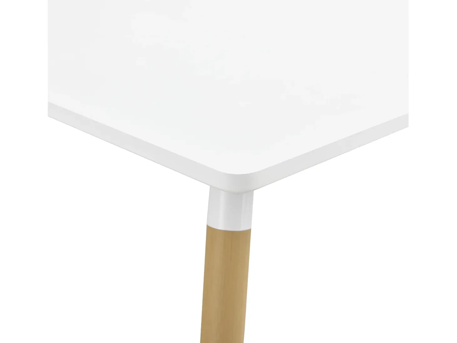 Mesa de comedor/cocina/oficina cuadrada de MDF 80 x 80 cm blanco mate y haya 03_0004123