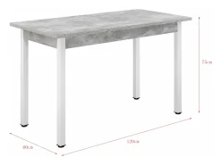 Mesa de comedor/cocina/oficina MDF 120 cm gris/blanco 03_0006266