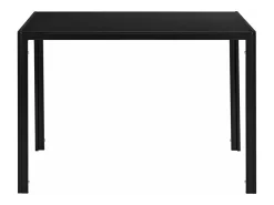 Mesa de comedor/cocina/salón con tapa de cristal y patas de acero 105 cm color negro 03_0006262/2