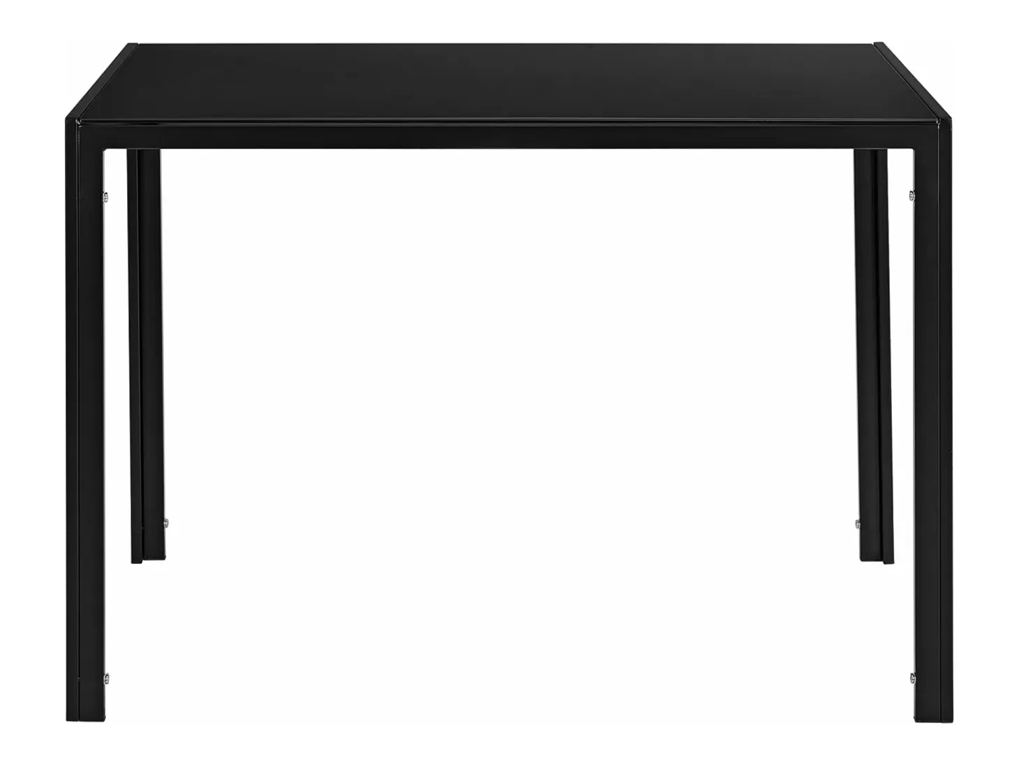 Mesa de comedor/cocina/salón con tapa de cristal y patas de acero 105 cm color negro 03_0006262/2