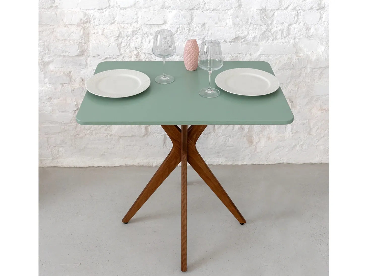 Mesa de comendor rectangular pequena Jubi 55x80cm Blanca Roble