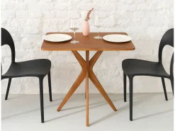 Mesa de comendor rectangular pequena Jubi 55x80cm Nogal