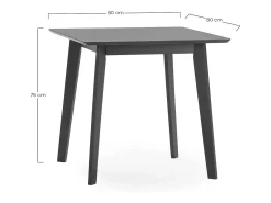 Mesa de comerdor Pomago 80x80 cm Color Negro